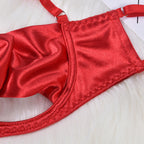 Bowknot Satin Sex Lingerie With Leg Rings – product view 6