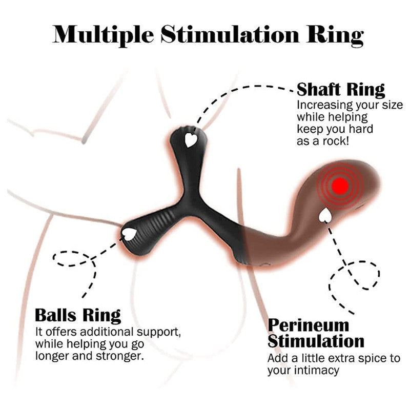 10 Vibrations, 3 in 1 Vibrating Penis Rings – product view 3