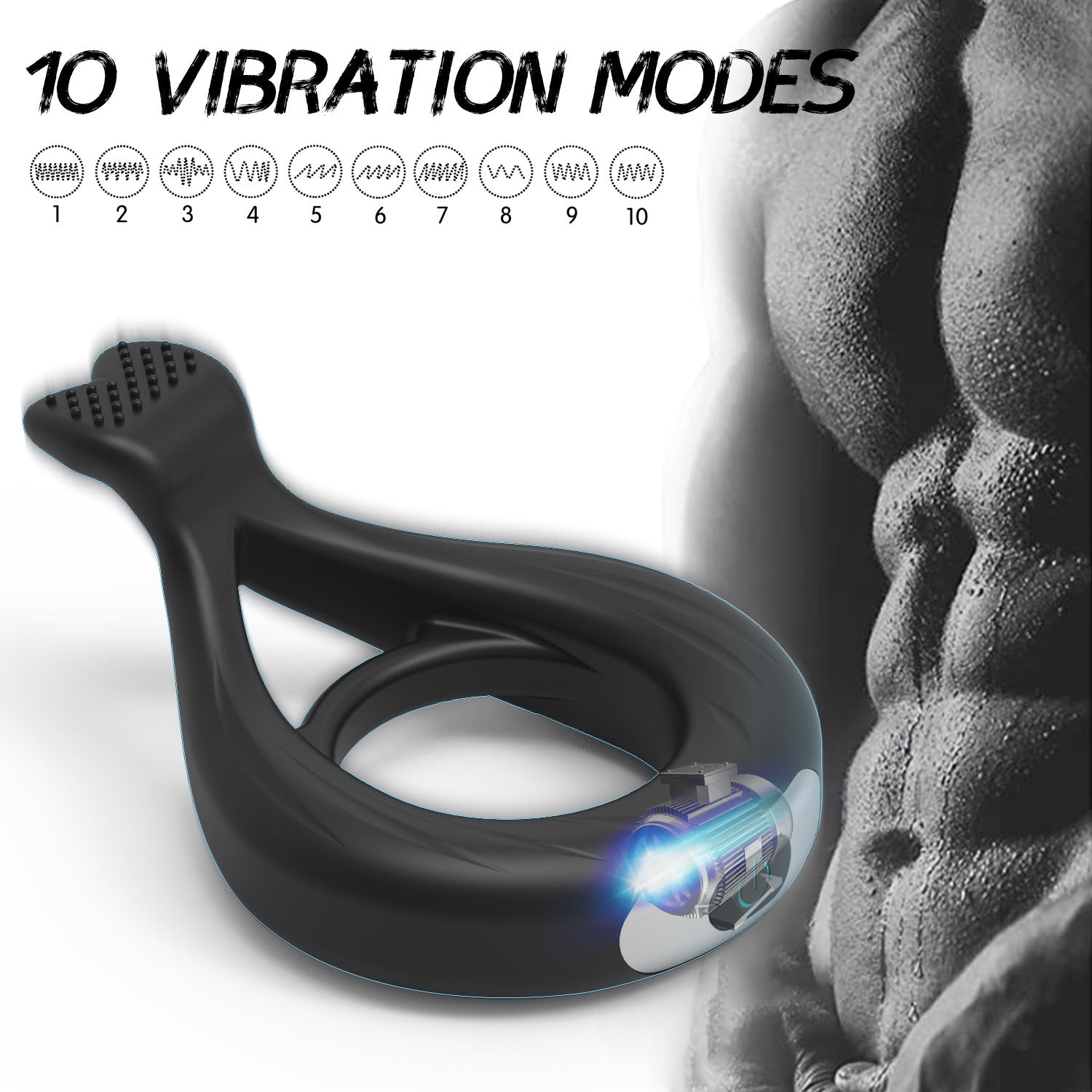Thumb Design Remote Vibrating Cock Ring – product view 4