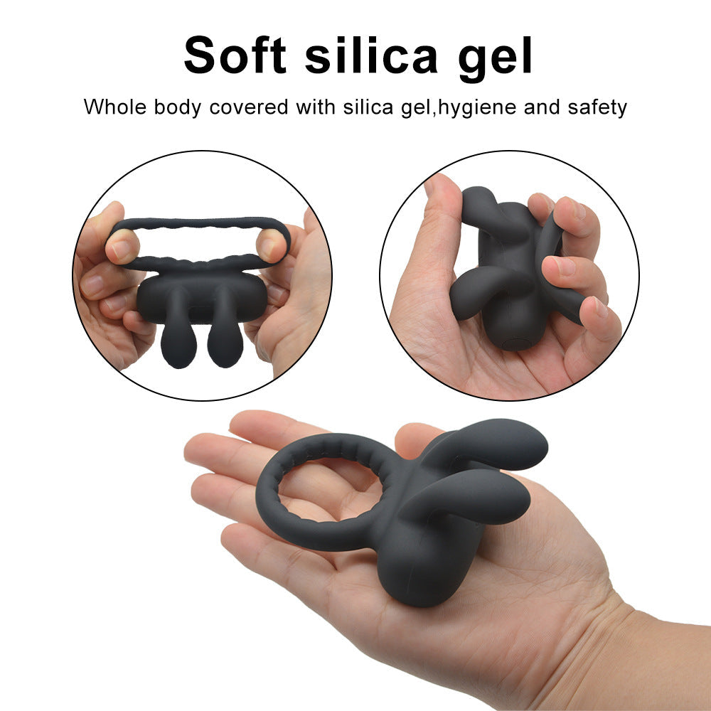 Vibrating Cock Ring with Bunny Ears – product view 4