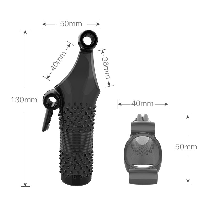 Uxol Silicone Textured Erection Transparent Vibrating Penis Sleeve – product view 22