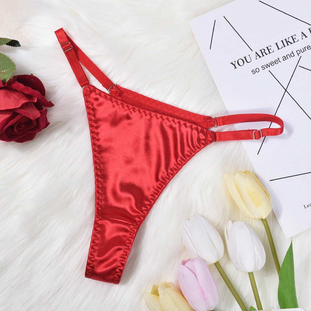 Bowknot Satin Sex Lingerie With Leg Rings – product view 9