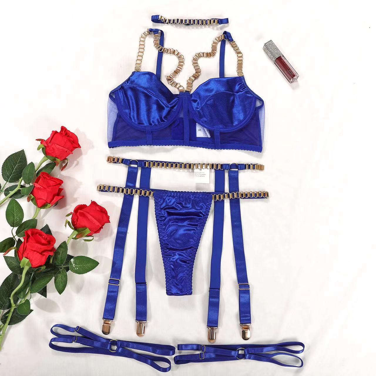 Velvet Bondage Chain Sex Lingerie Suit – product view 8