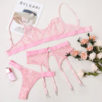 Sexy Erotic Lingerie Plaid Brief Sets Lace Bra And Panty – product view 23