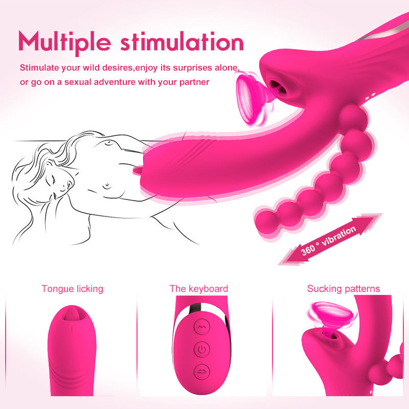 Double-Headed Vibrator Sucking Ball Stick – product view 2