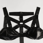 Fun Suit Midnight Charm Pu Tape Splicing With Neck Hanging – product view 6