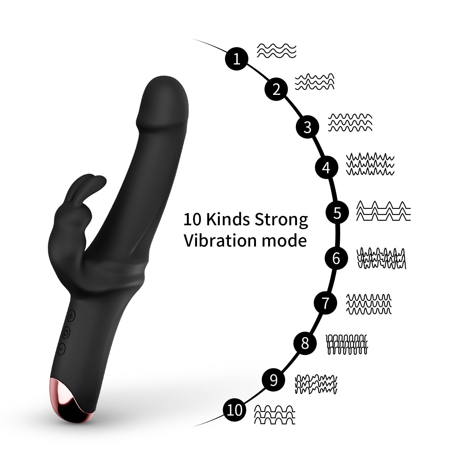 10 Modes Rabbit Vibrating Dildo Slapping Vibration – product view 6