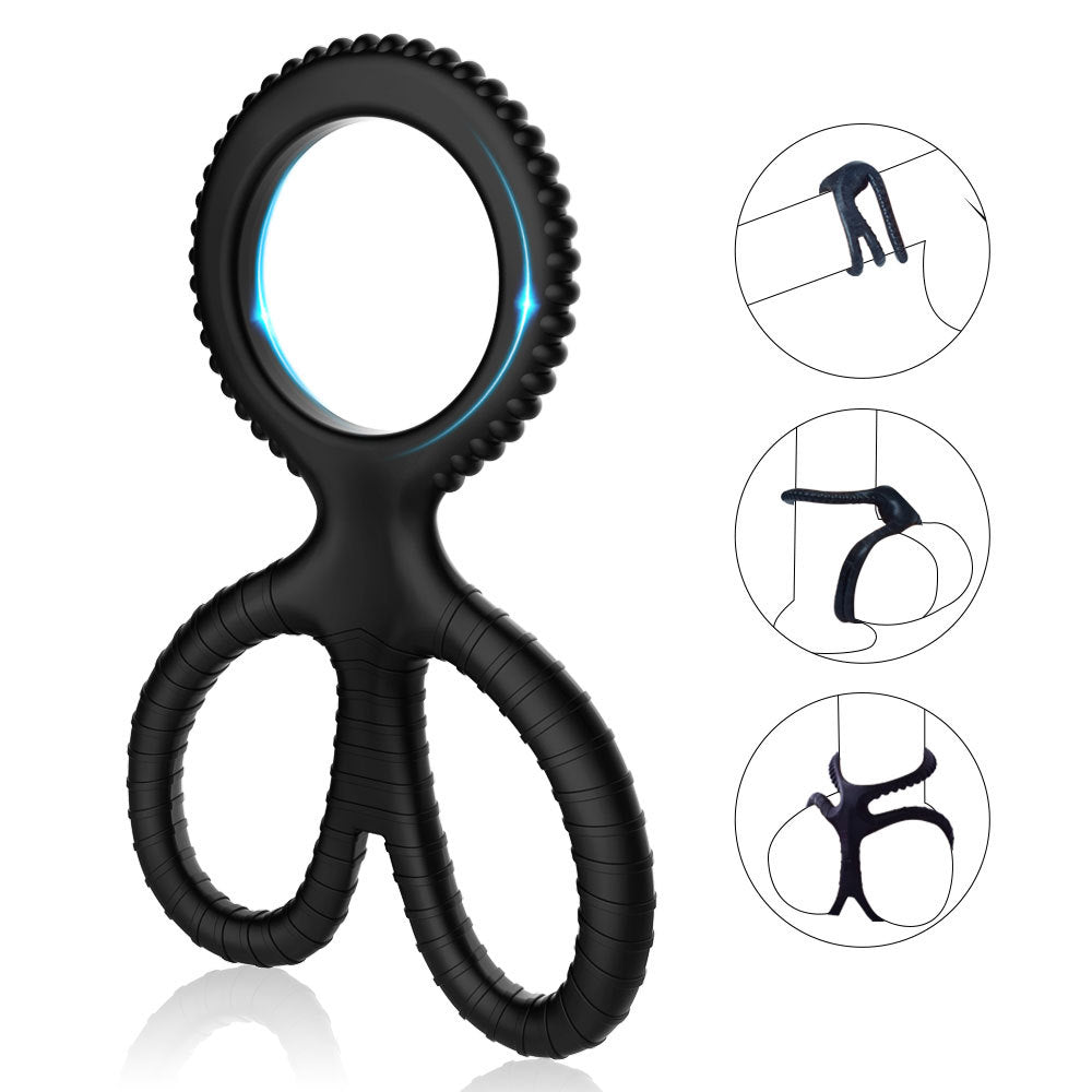 Silicone Scissors Lock Sperm Ring Double Penis Ring – product view 2