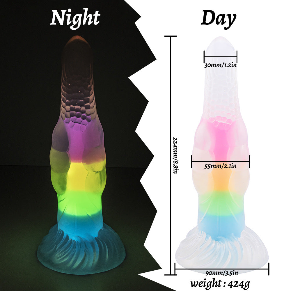 Rainbow Luminous Anal Plug with Suction Cup Sex Toy 6.5 Inch – product view 7