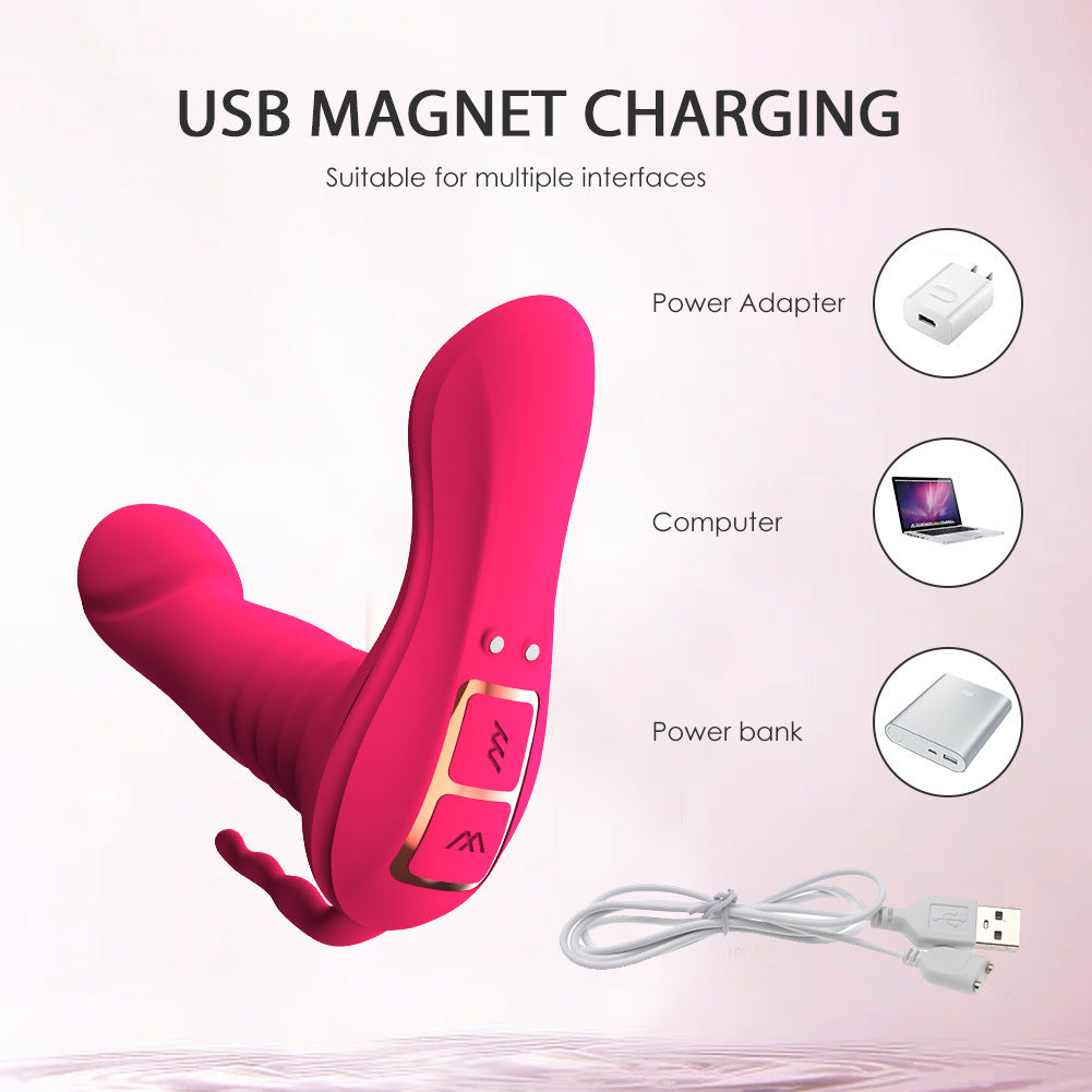 Pink Female Vibrator Strap on Thrusting Dildo APP Control – product view 4