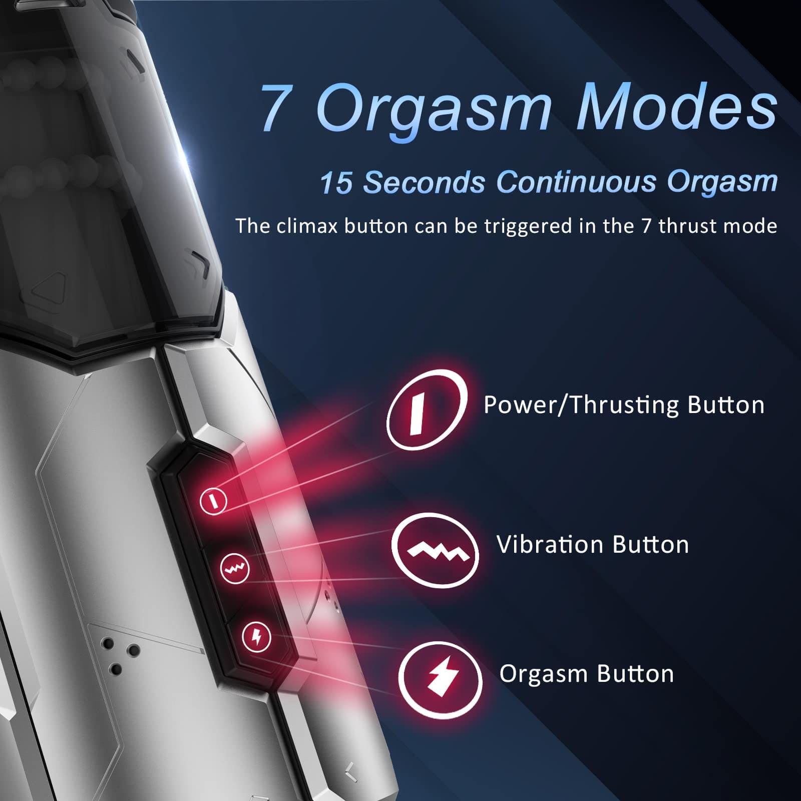 【One-Click Climax】Automatic Male Stroker with Ring with 7 Thrusting & Vibration Modes for Stimulation Electric Pocket Pussy Male Stroker Toy, Adult Male Sex Toys for Men – product view 5