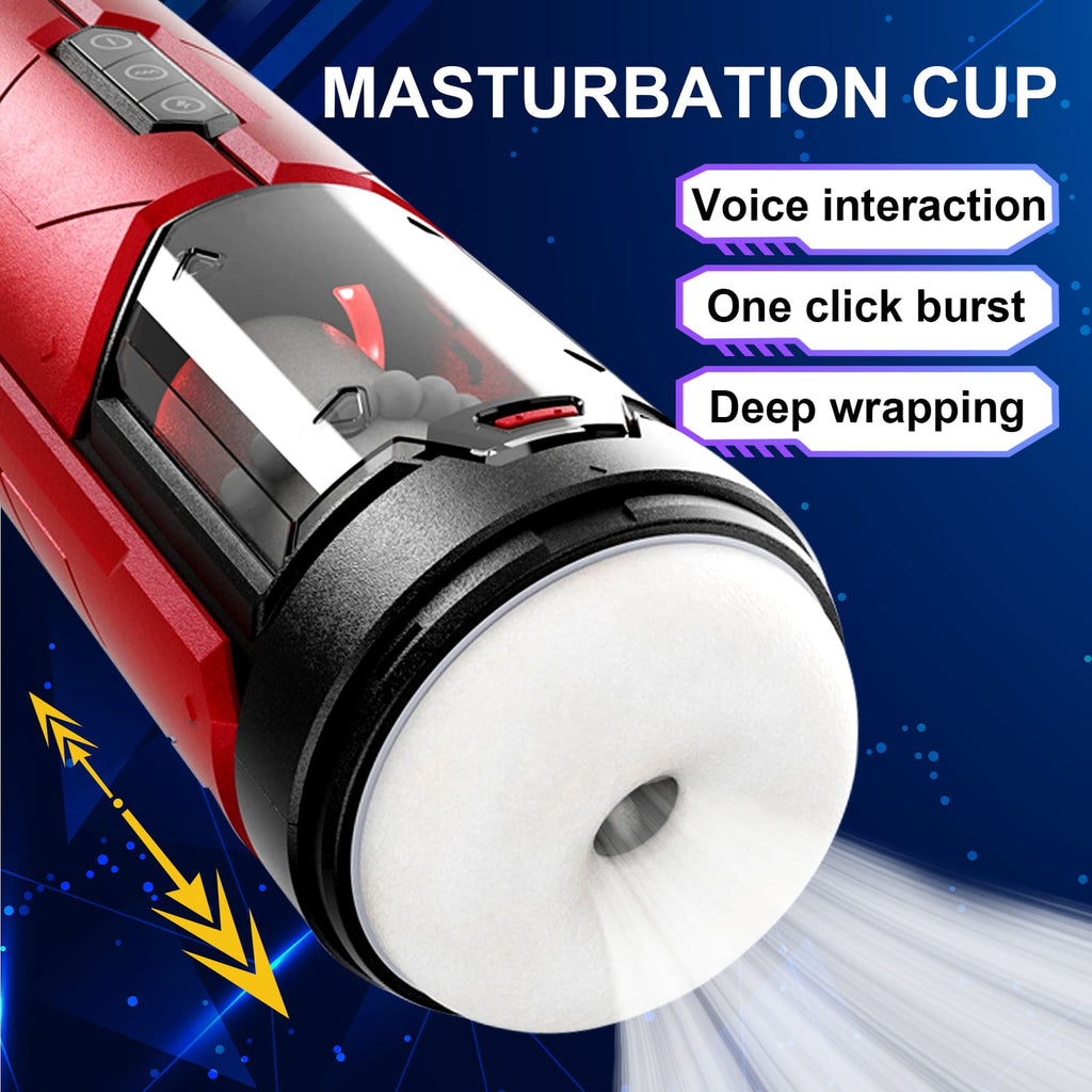 【One-Click Climax】Automatic Male Stroker with Ring with 7 Thrusting & Vibration Modes for Stimulation Electric Pocket Pussy Male Stroker Toy, Adult Male Sex Toys for Men – product view 11