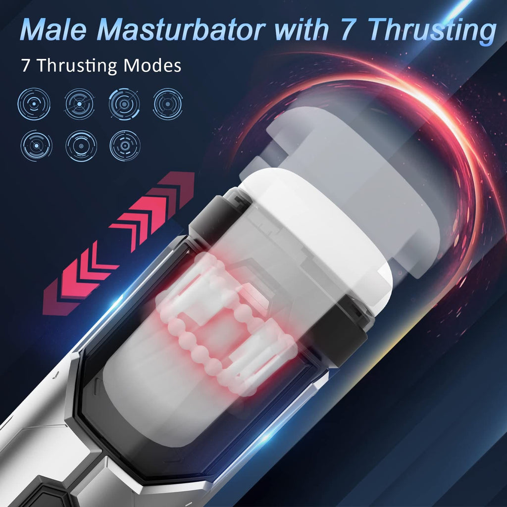 【One-Click Climax】Automatic Male Stroker with Ring with 7 Thrusting & Vibration Modes for Stimulation Electric Pocket Pussy Male Stroker Toy, Adult Male Sex Toys for Men – product view 4