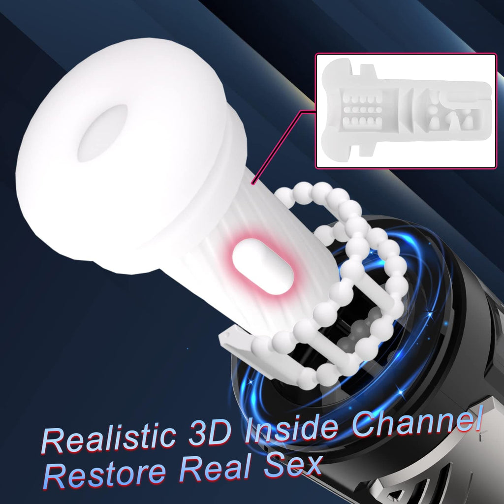 【One-Click Climax】Automatic Male Stroker with Ring with 7 Thrusting & Vibration Modes for Stimulation Electric Pocket Pussy Male Stroker Toy, Adult Male Sex Toys for Men – product view 6