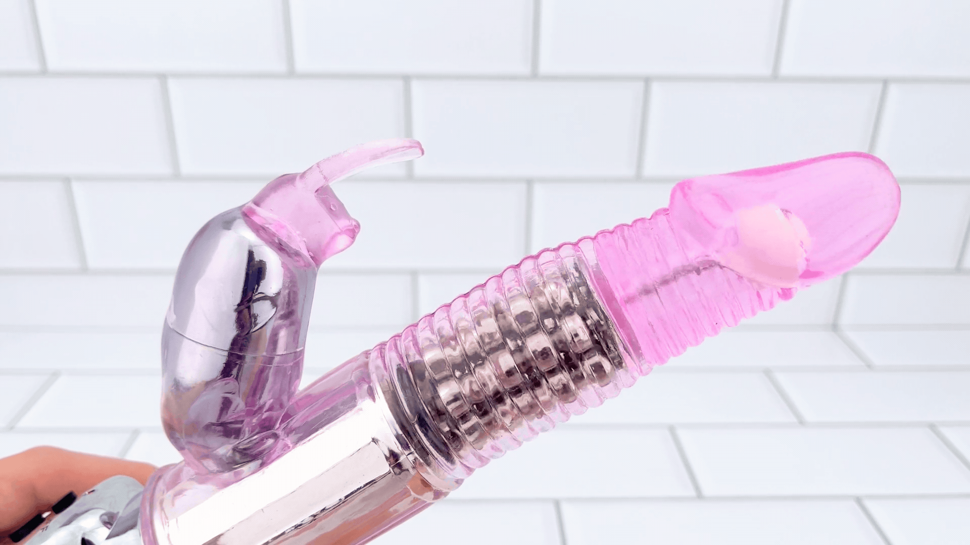 GIF of Rotating Rabbit Dual-Action Vibrator in full motion | AnneToys