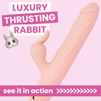 Bato Plus Veined Thrusting & Vibrating Rabbit Machine silicone dildo motion GIF | AnneToys