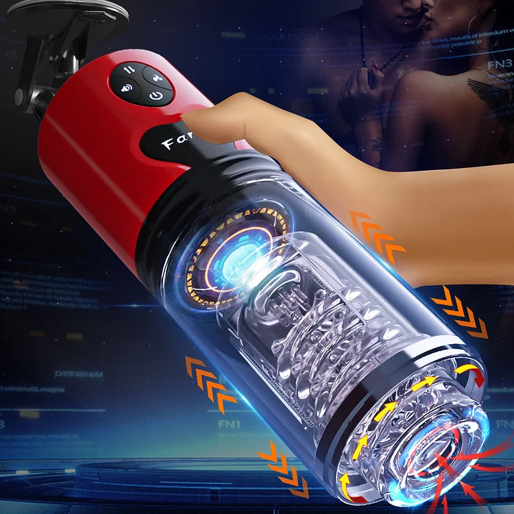 WaveRiderX Intelligent Multi-frequency Telescopic Rotation Sucking & Moaning Automatic Male Stroker with Suction Base – product view 3