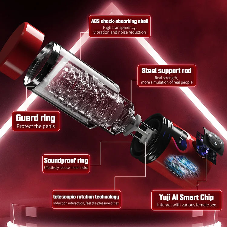 WaveRiderX Intelligent Multi-frequency Telescopic Rotation Sucking & Moaning Automatic Male Stroker with Suction Base – product view 4