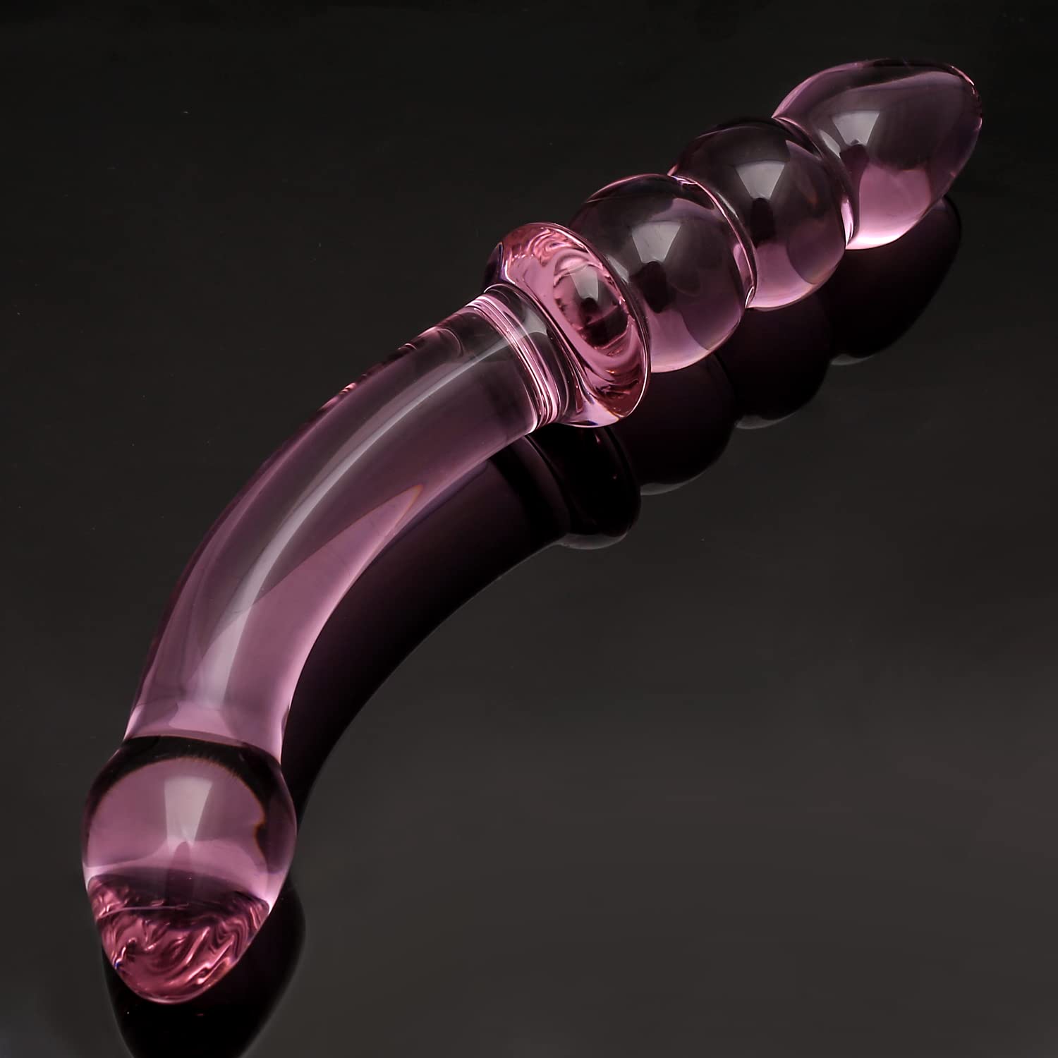 Purple & Pink & Transparent Crystal Glass Dildo G-spot Massager – product view 11