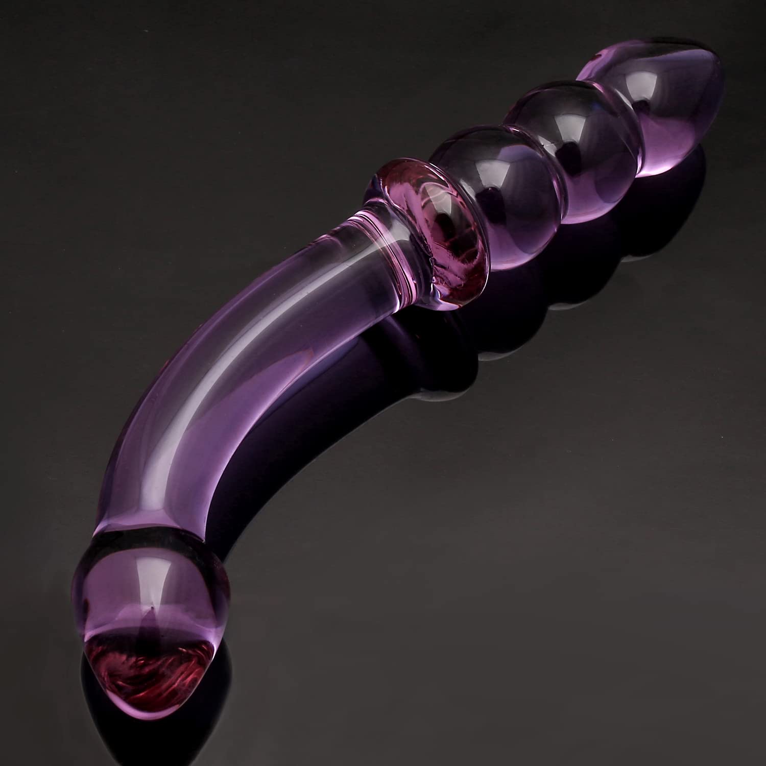 Purple & Pink & Transparent Crystal Glass Dildo G-spot Massager – product view 5