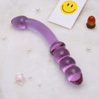Purple & Pink & Transparent Crystal Glass Dildo G-spot Massager – product view 3