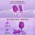 Rose Vibrating Tongue Licking Waterproof Vibrator – product view 5