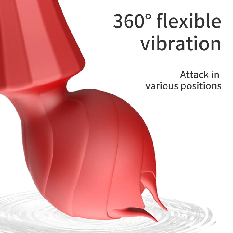 20 Frequency Vibration Mode Rose Vibrators Magic Wand Rechargeable – product view 3