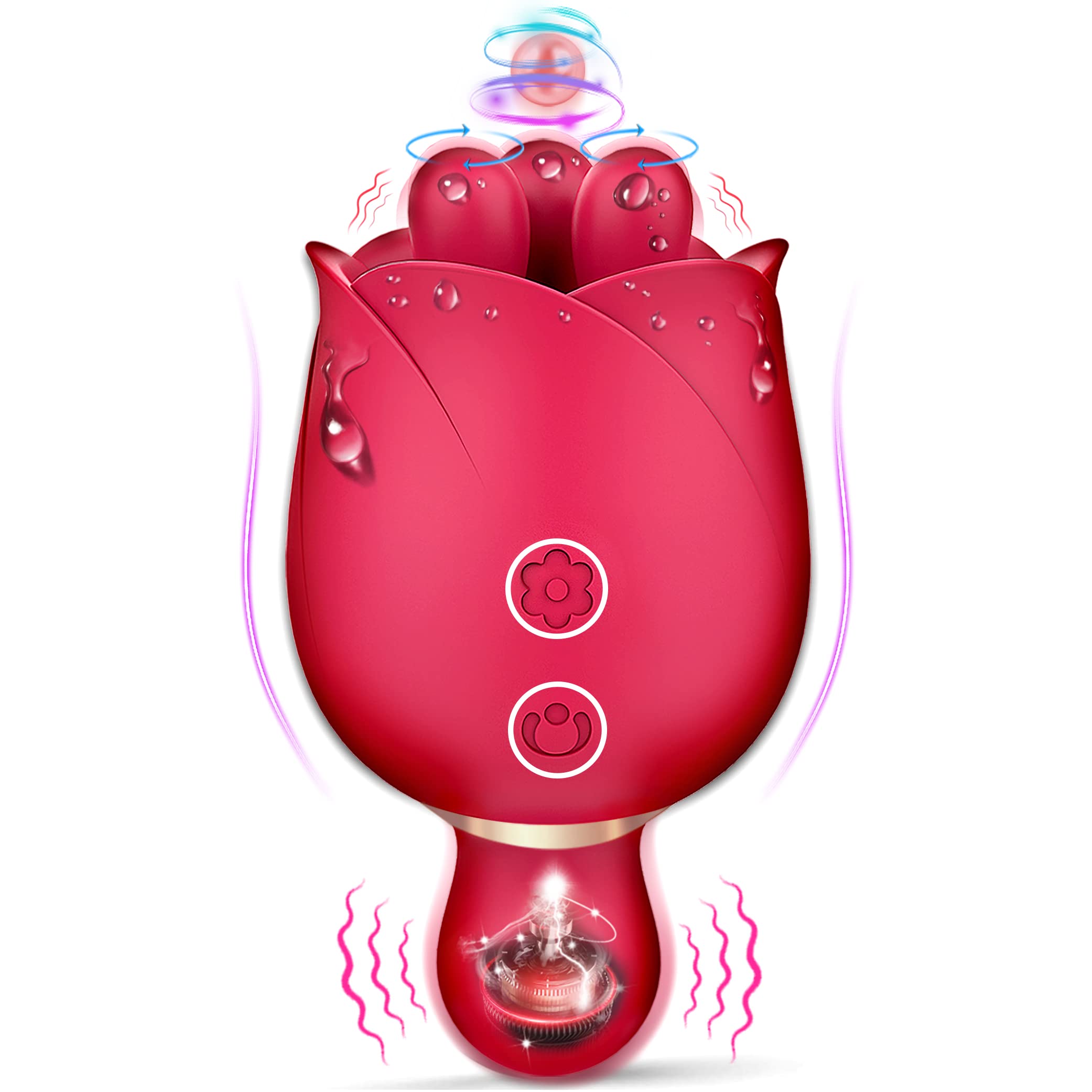 2 in 1 Rose Sex Toy for Women Clit Tongue Licking Rose Vibrator – product view 2