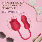 Rose Sex Toys Dildo Vibrator - 3in1 Adult Toys Sex Stimulator for Women with 9 Tongue Licking & Thrusting Dildo G Spot Vibrators – product view 2