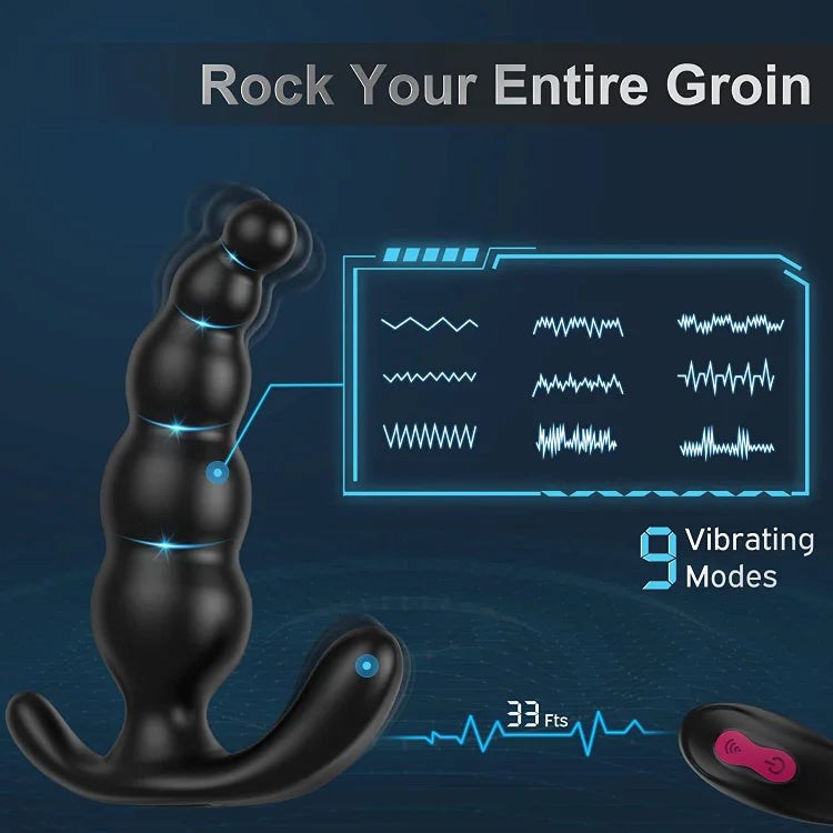 Silicone Thrusting Butt Plug Remote Vibrating Prostate Dildo – product view 3