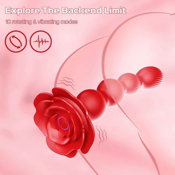 Rose Gyrating Anal Beads – product view 2
