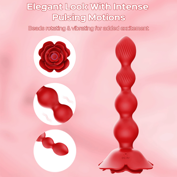 Rose Gyrating Anal Beads – product view 3