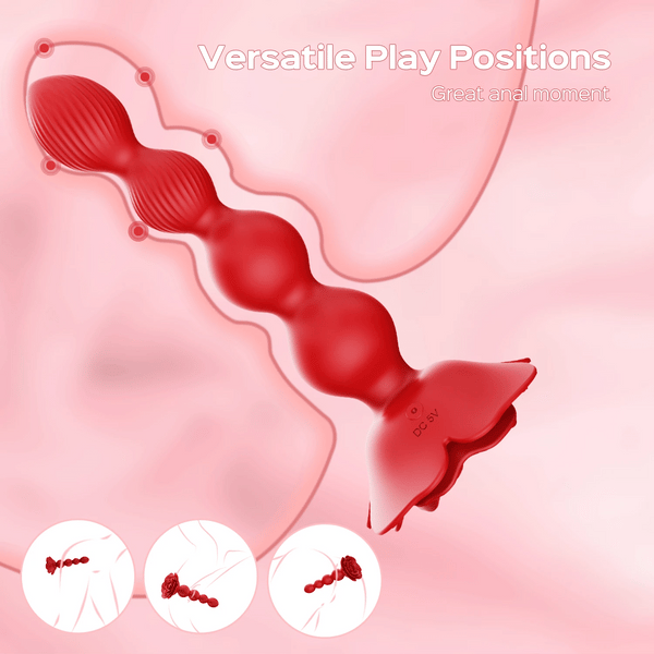 Rose Gyrating Anal Beads – product view 4
