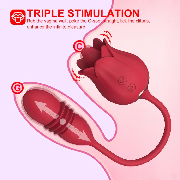 Rose Vibration Tongue Vibrator Egg Vibrator Thrusting Vibrator – product view 2