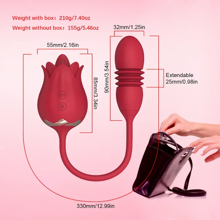 Rose Vibration Tongue Vibrator Egg Vibrator Thrusting Vibrator – product view 6