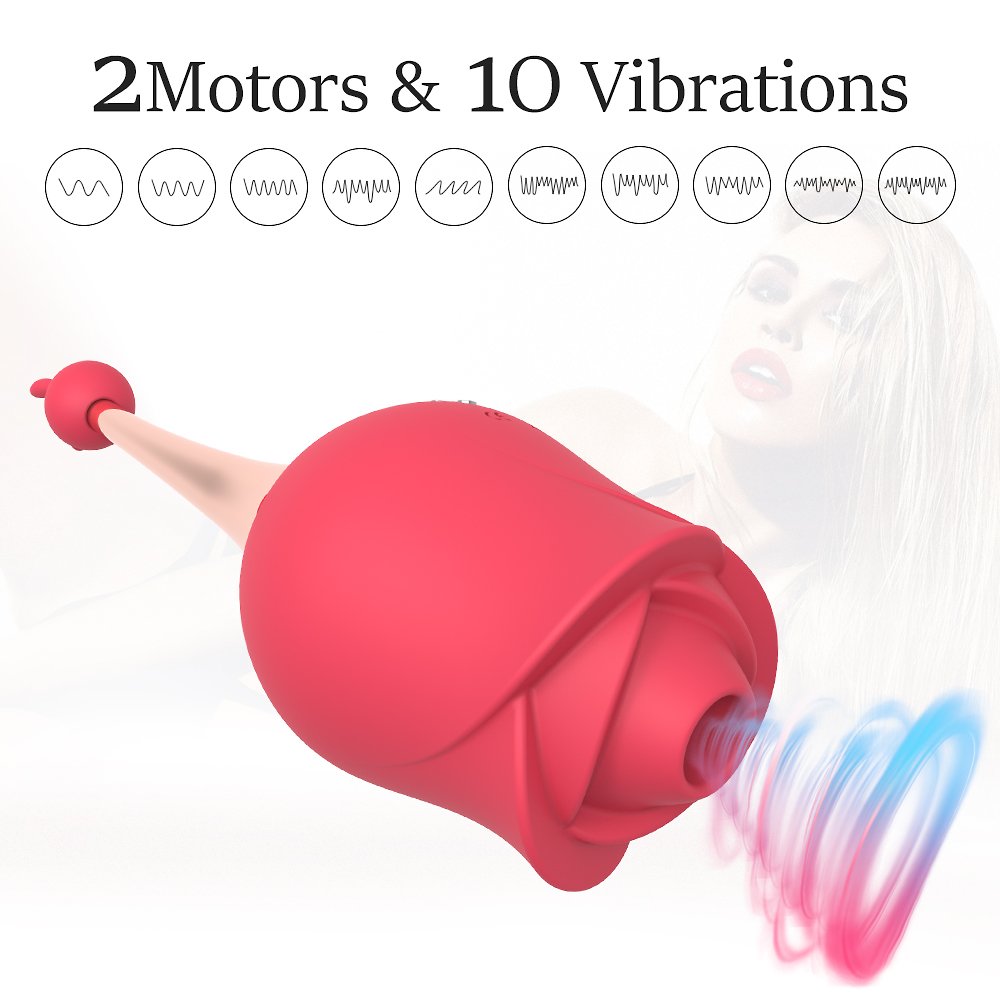 10 Vibrations Rose Suction Vibrator Masturbation Massager – product view 2