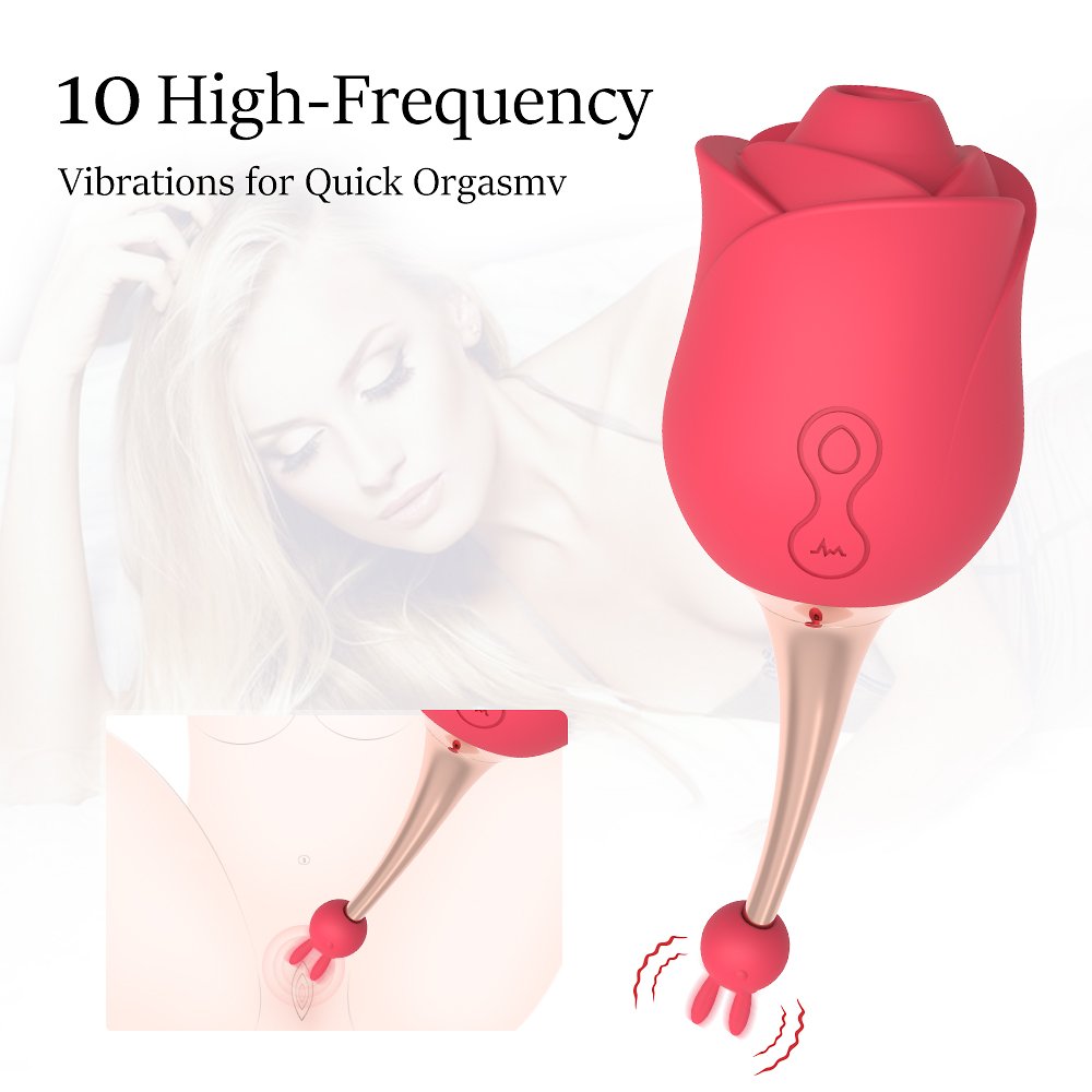 10 Vibrations Rose Suction Vibrator Masturbation Massager – product view 3