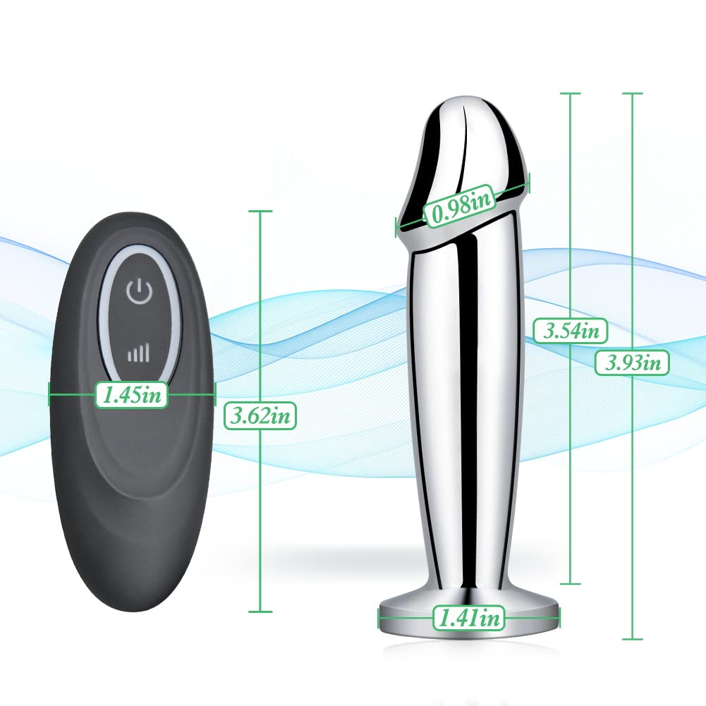 Metal Wireless Remote Control Imitation Dildo Vibrating Butt Plug – product view 9