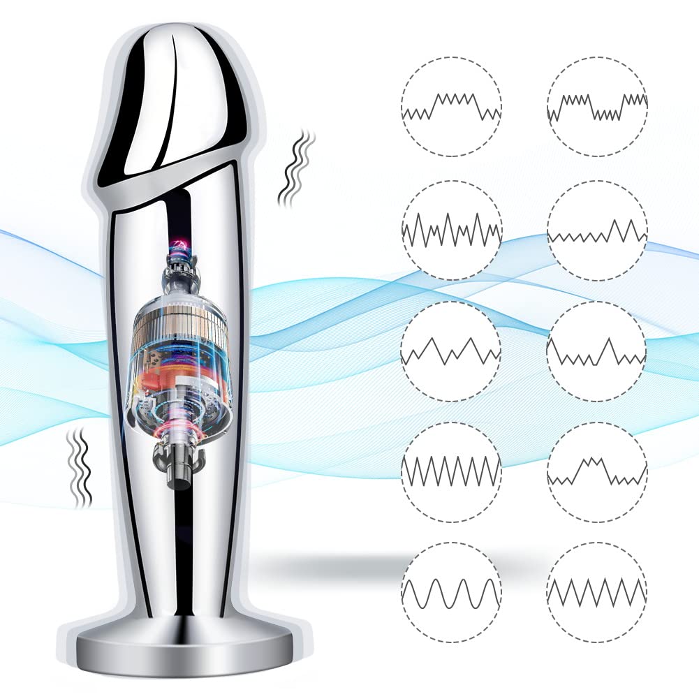 Metal Wireless Remote Control Imitation Dildo Vibrating Butt Plug – product view 5