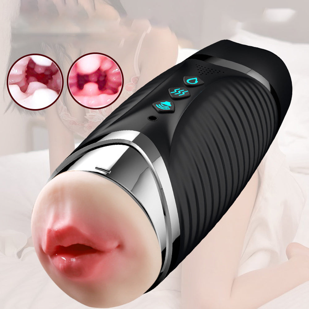 Double Head Male Stroker Intelligent Heating Sound Blowjob Toy – product view 2