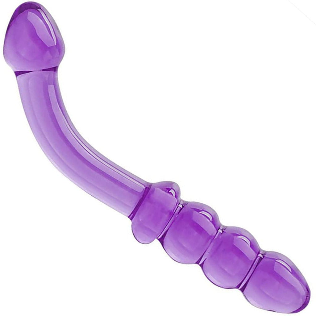 Purple & Pink & Transparent Crystal Glass Dildo G-spot Massager – product view 7
