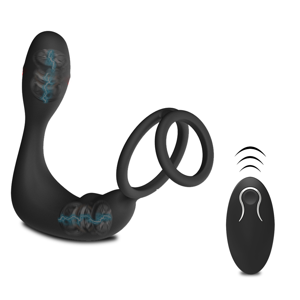 Wireless Remote Control Double Ring Lock Semen Prostate Press Anal Plug – product view 2
