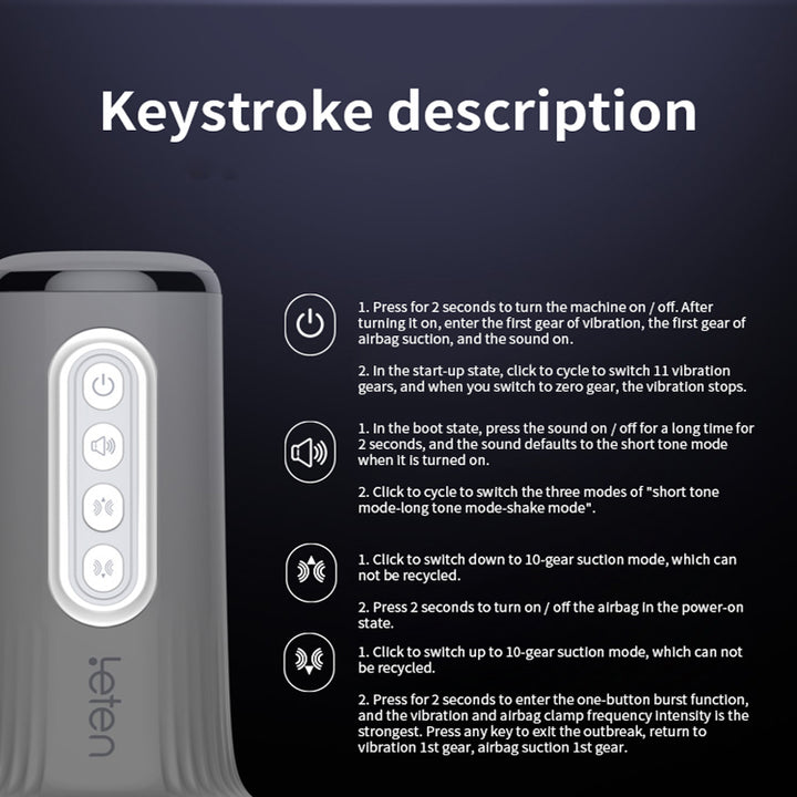 Leten IV 10 Vibrating & Sucking Male Stroker With Heated Voice – product view 18