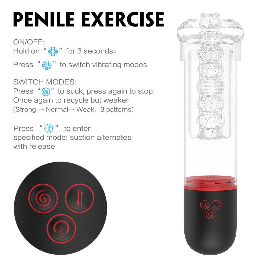 SoloSonic 9 Vibrating Sucking Transparent Electric Masturbation Cup Visual Experience Silicone Soft Suction Male Stroker – product view 9