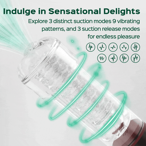SoloSonic 9 Vibrating Sucking Transparent Electric Masturbation Cup Visual Experience Silicone Soft Suction Male Stroker – product view 3
