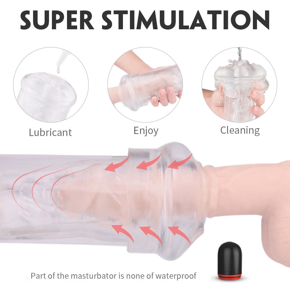 SoloSonic 9 Vibrating Sucking Transparent Electric Masturbation Cup Visual Experience Silicone Soft Suction Male Stroker – product view 12