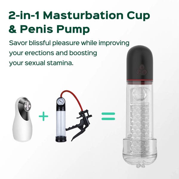 SoloSonic 9 Vibrating Sucking Transparent Electric Masturbation Cup Visual Experience Silicone Soft Suction Male Stroker – product view 5