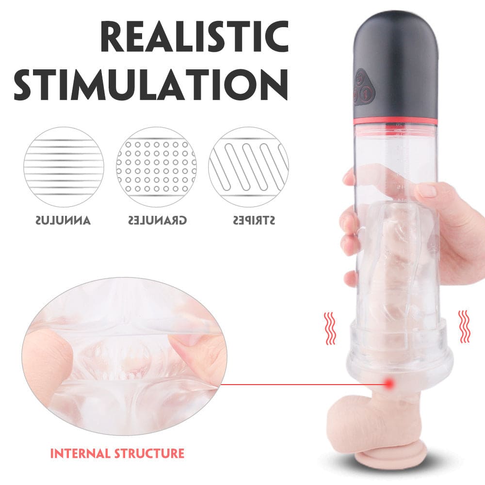SoloSonic 9 Vibrating Sucking Transparent Electric Masturbation Cup Visual Experience Silicone Soft Suction Male Stroker – product view 7