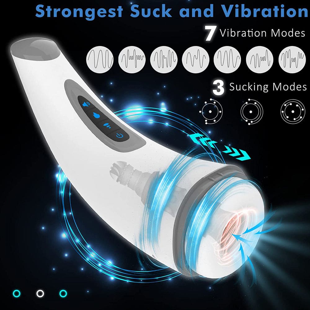 SparkSolo 7 Vibration 3 Sucking Smart Heating Automatic Male Stroker Hands Free Blowjob Pleasure Realistic Textured Ultra-Soft Blowjob Toy – product view 2