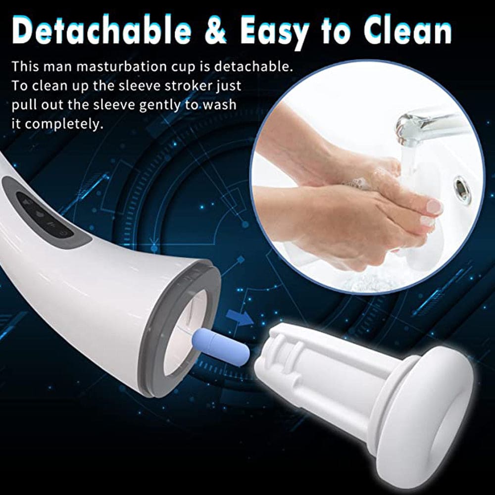 SparkSolo 7 Vibration 3 Sucking Smart Heating Automatic Male Stroker Hands Free Blowjob Pleasure Realistic Textured Ultra-Soft Blowjob Toy – product view 3